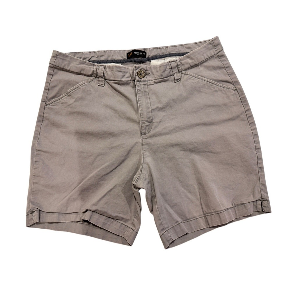 Lee Regular Fit Light Safari Bermuda Shorts Womens 18 Medium Mid Rise Chino Knit